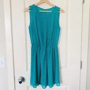Teal Polka dot Summer dress